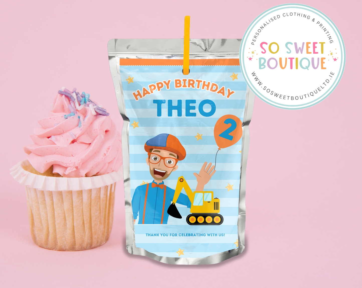 Blippi Birthday Personalised Capri Sun Labels