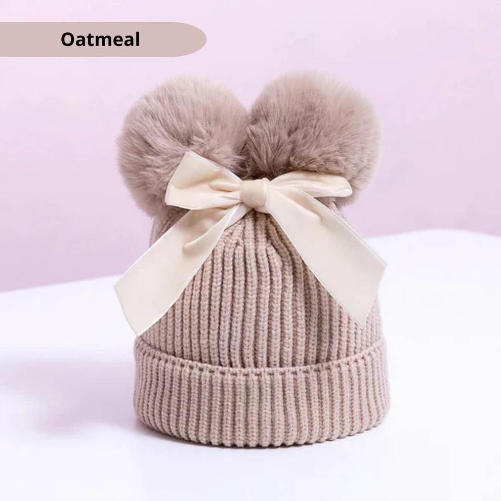 Baby|Junior Oatmeal Personalised Pom Pom Hat