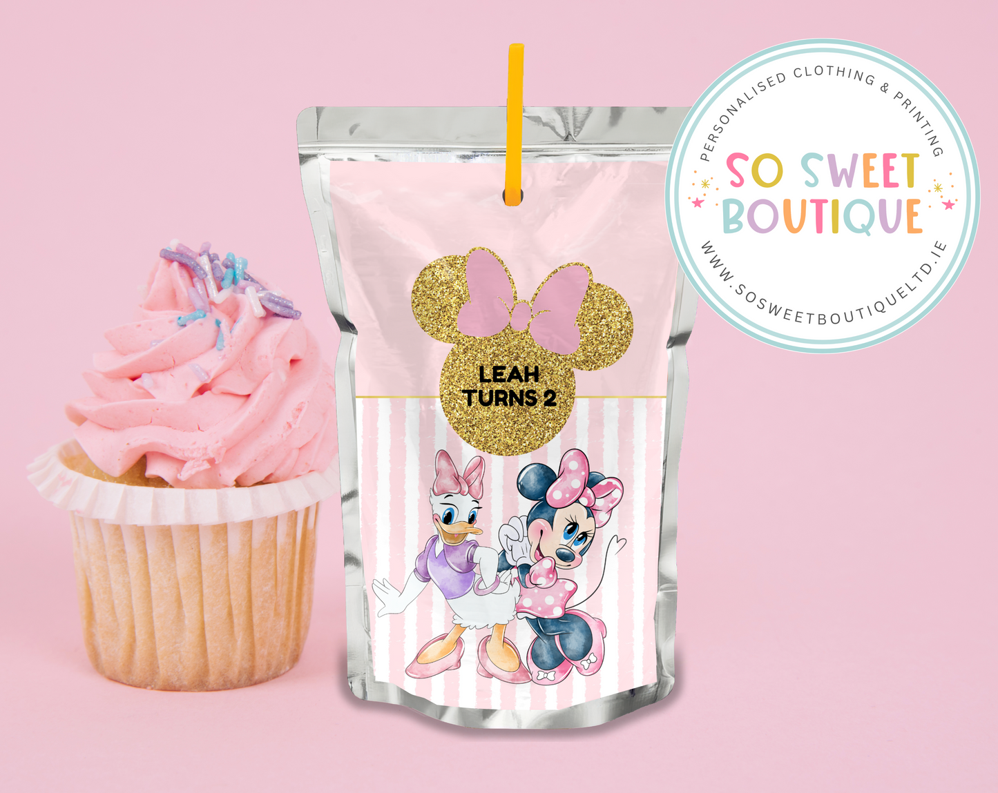 Minnie Mouse & Daisy Duck Birthday Personalised Capri Sun Labels