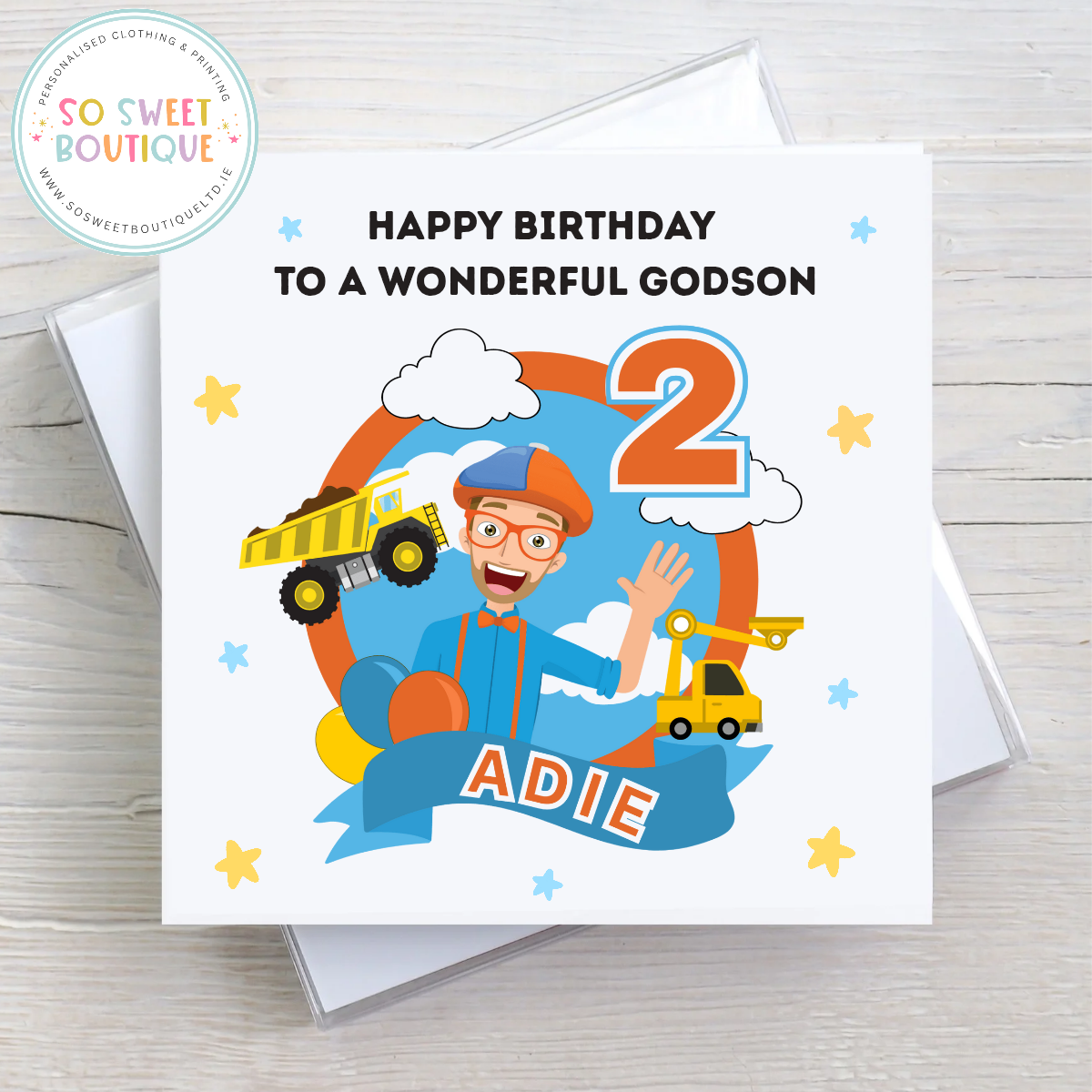 Blippi Personalised Birthday Card - SoSweetBoutiqueLtd