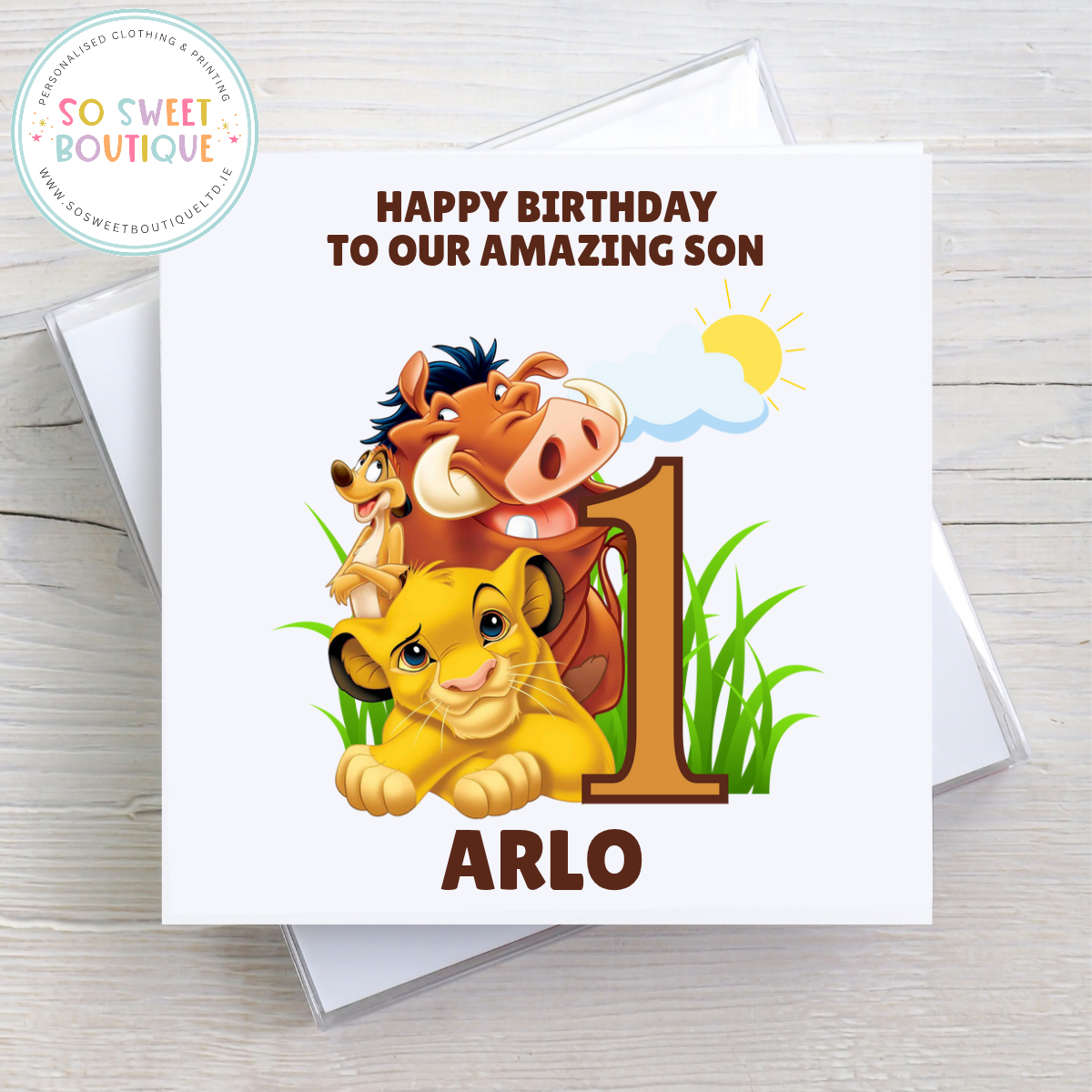 Lion King Personalised Birthday Card