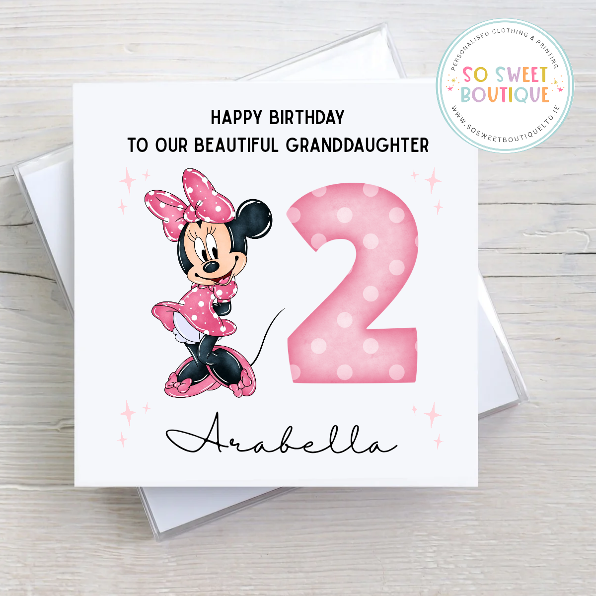 Minnie Mouse Personalised Birthday Card