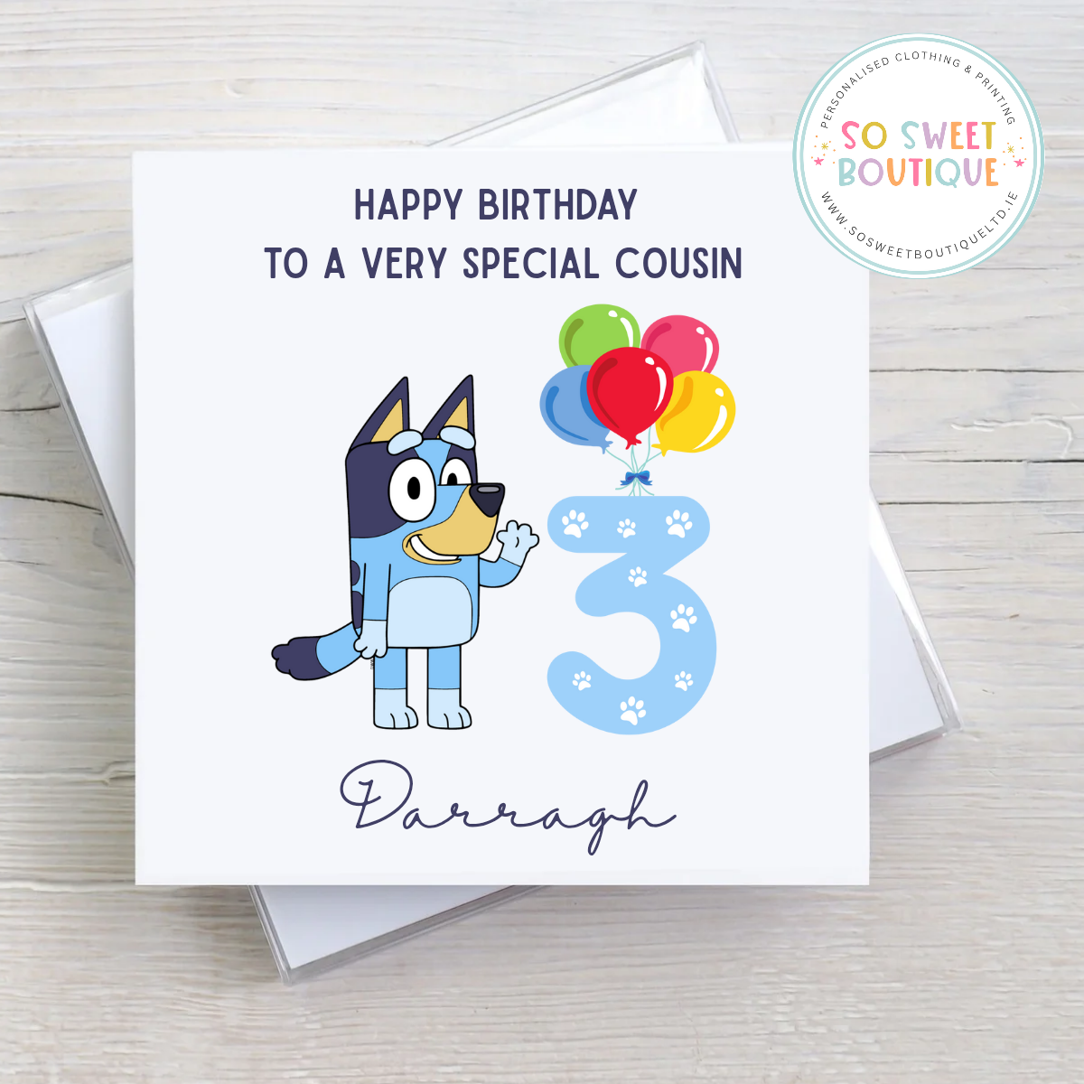 Bluey (Blue) Personalised Birthday Card