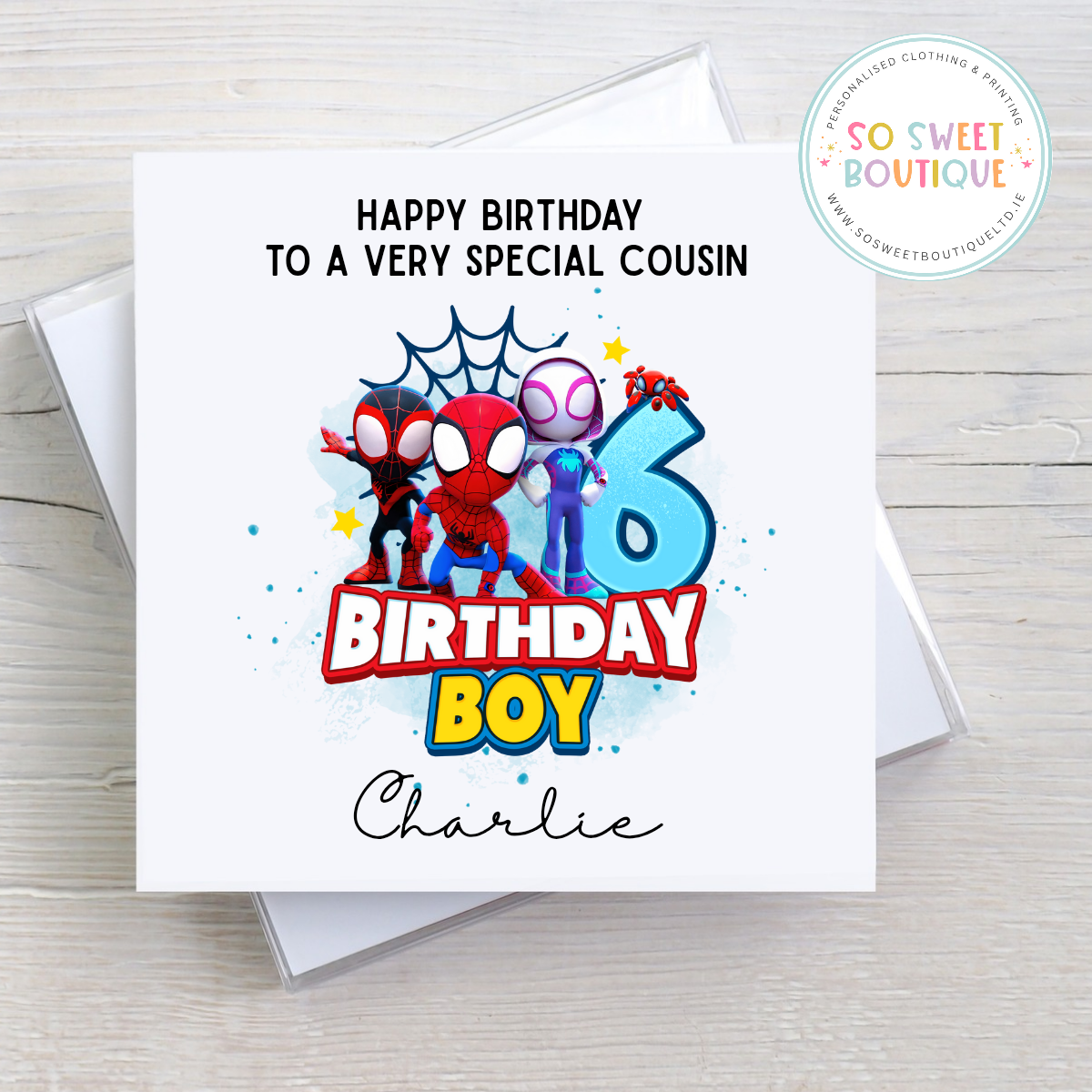 Spiderman Personalised Birthday Card