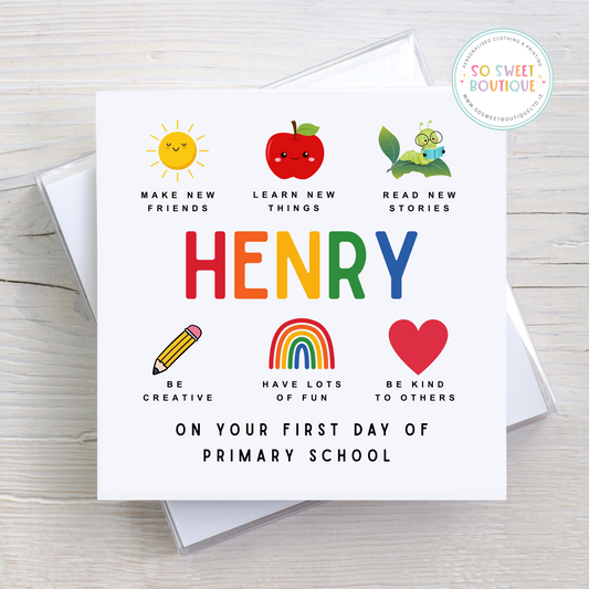 First Day Of Primary School Card