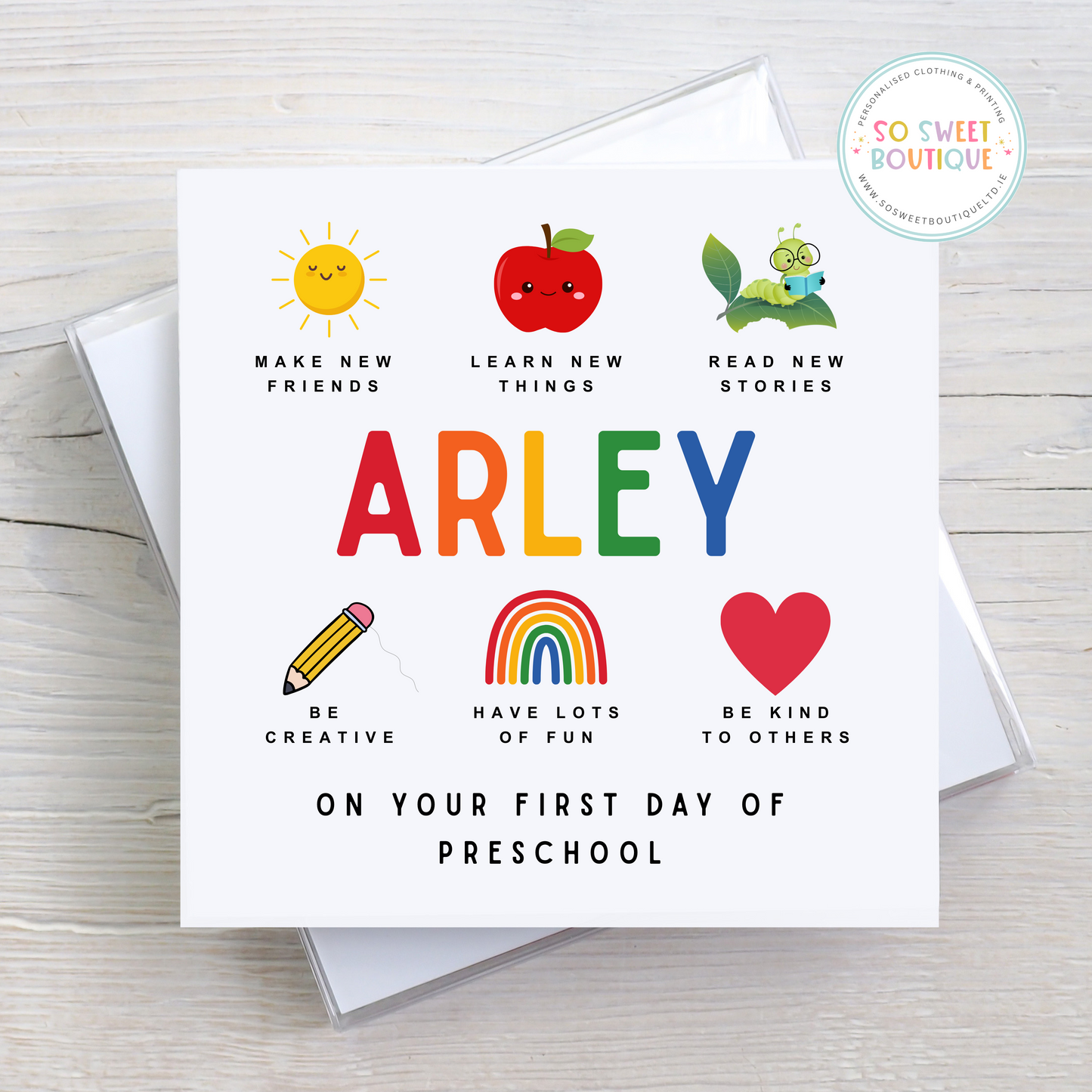 First Day Of Preschool Card