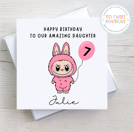 Little Monster Personalised Birthday Card