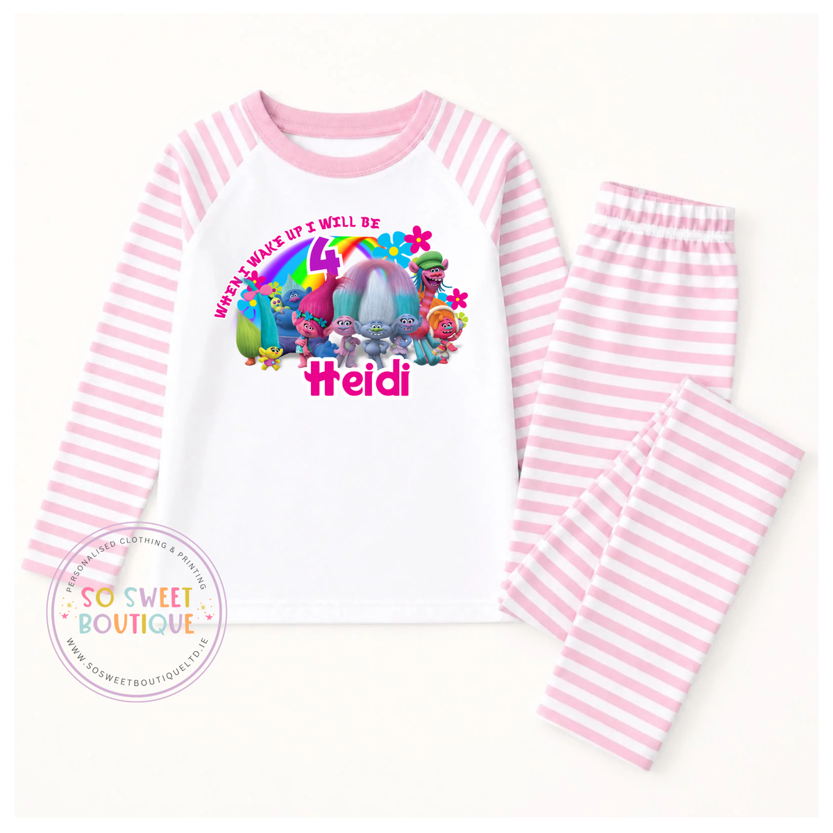Trolls When I Wake Up Personalised Birthday Pyjamas