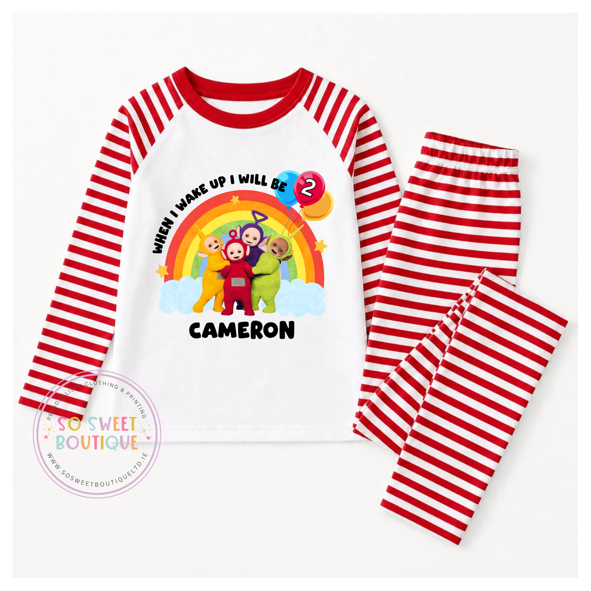 Teletubbies When I Wake Up Personalised Birthday Pyjamas