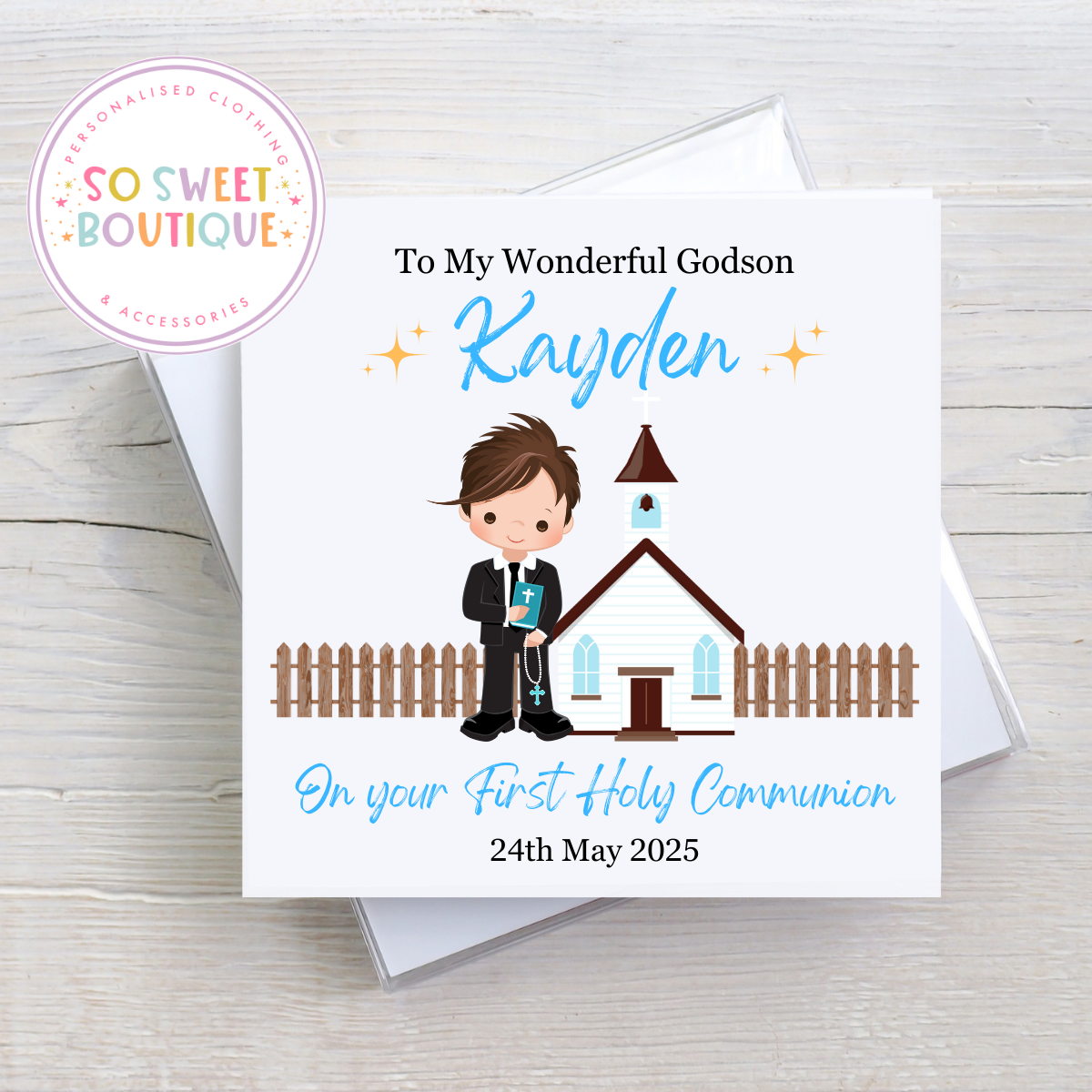 Personalised First Holy Communion Card - SoSweetBoutiqueLtd