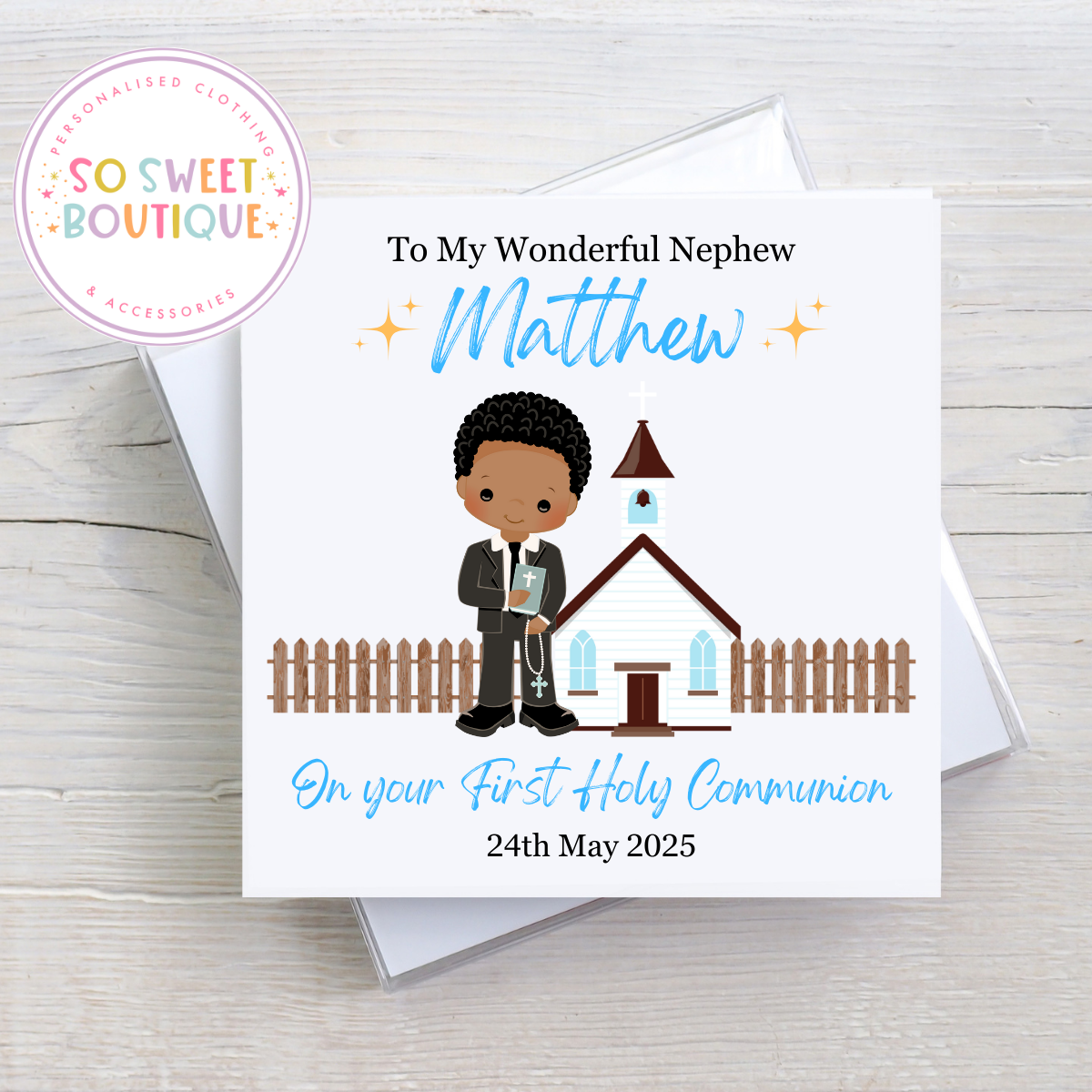 Personalised First Holy Communion Card - SoSweetBoutiqueLtd
