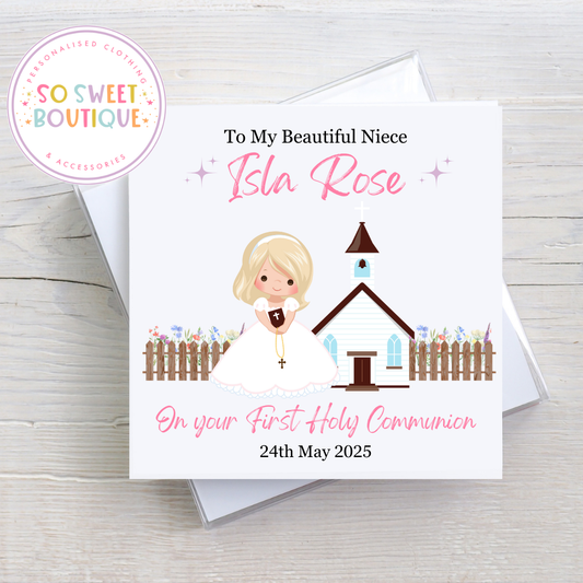 Personalised First Holy Communion Card - SoSweetBoutiqueLtd