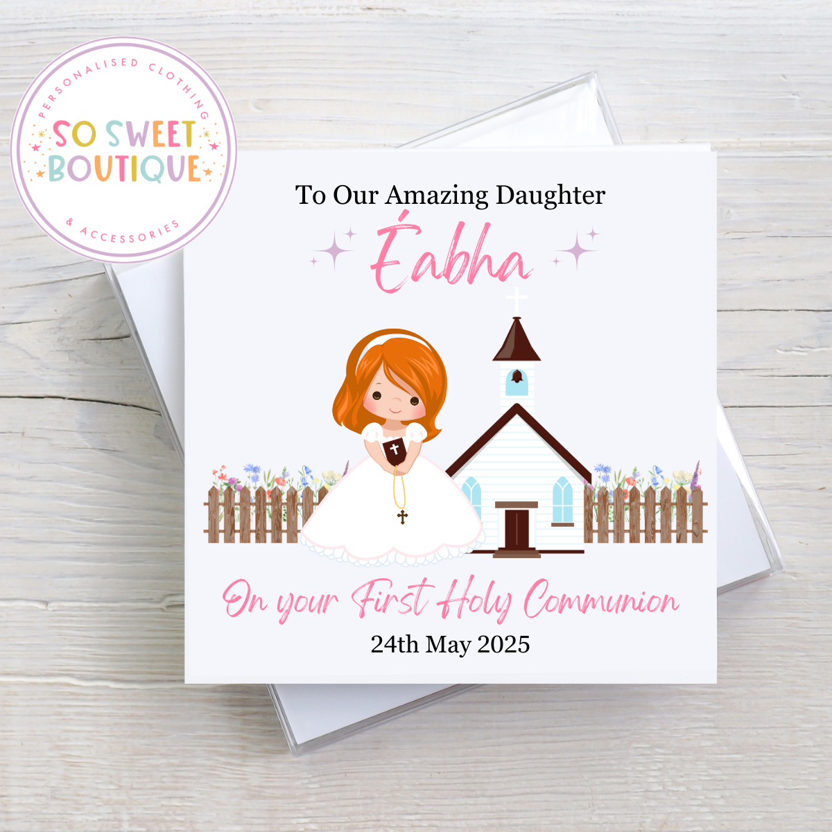 Personalised First Holy Communion Card - SoSweetBoutiqueLtd