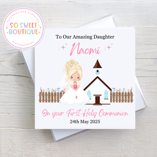 Personalised First Holy Communion Card - SoSweetBoutiqueLtd