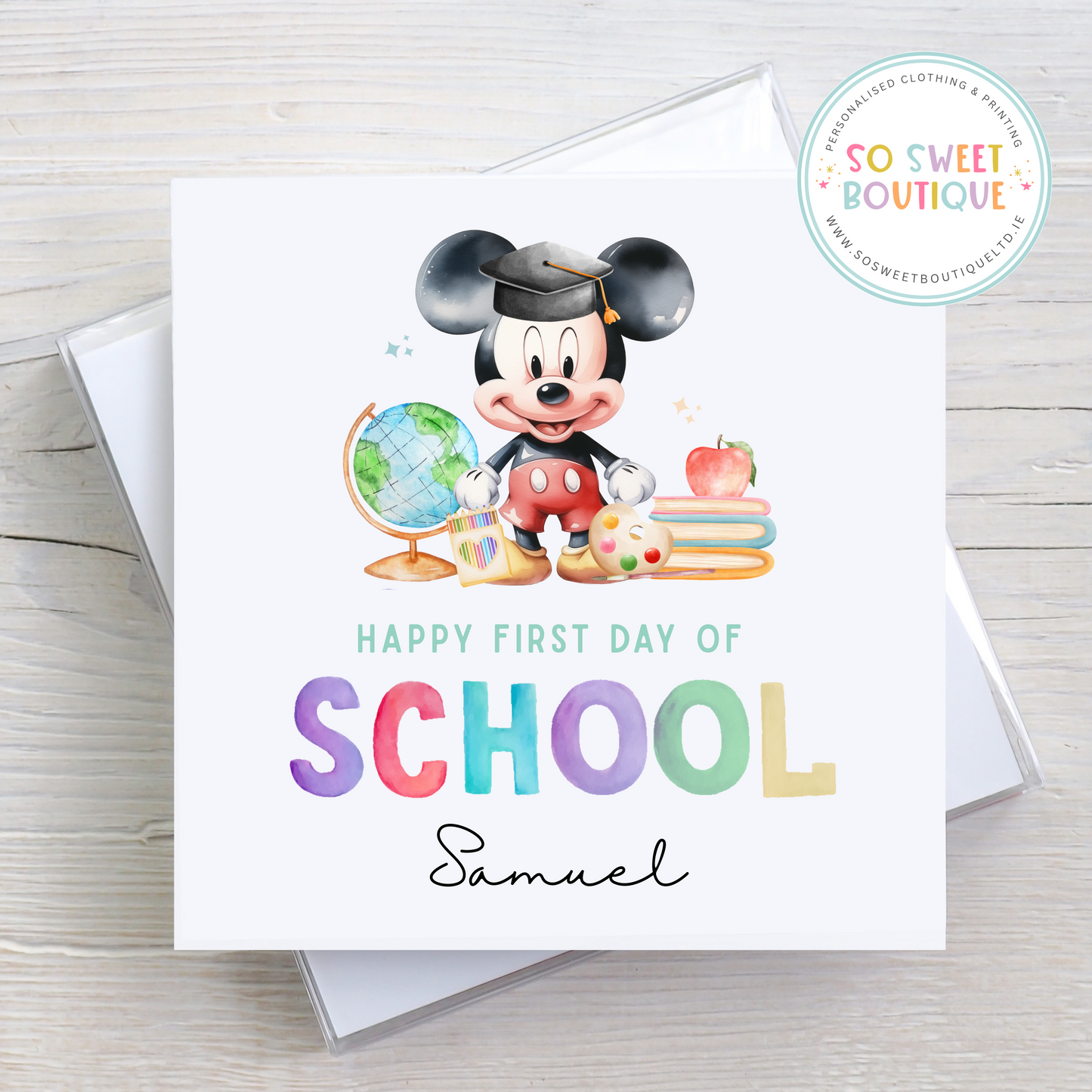 First Day Of School Mickey Mouse Themed Card
