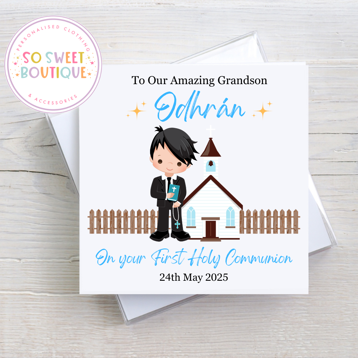 Personalised First Holy Communion Card - SoSweetBoutiqueLtd