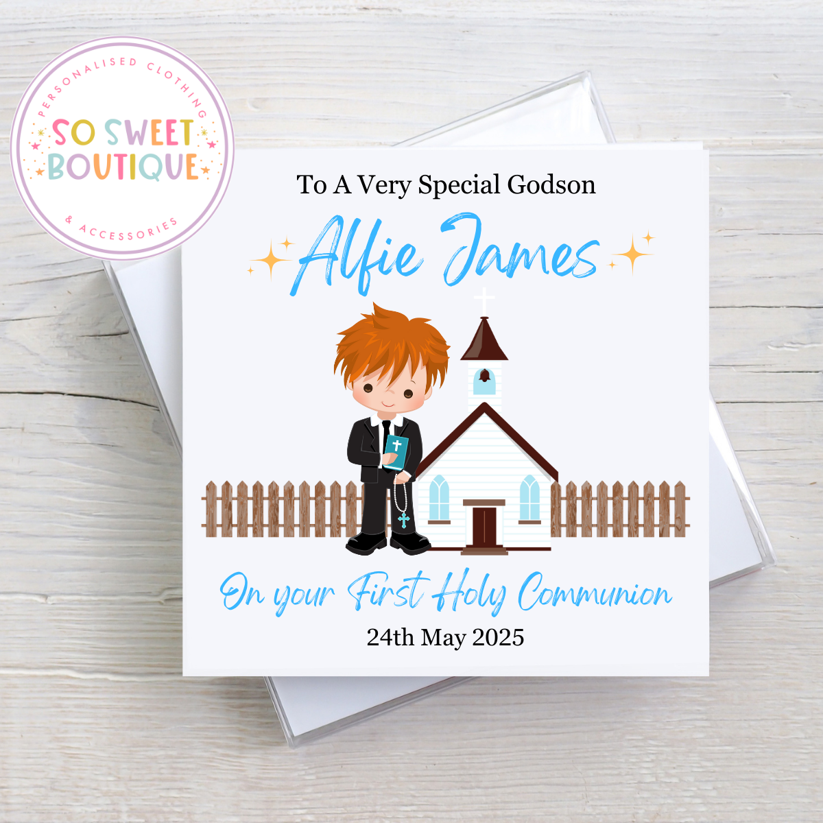 Personalised First Holy Communion Card - SoSweetBoutiqueLtd