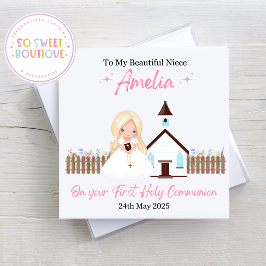 Personalised First Holy Communion Card - SoSweetBoutiqueLtd