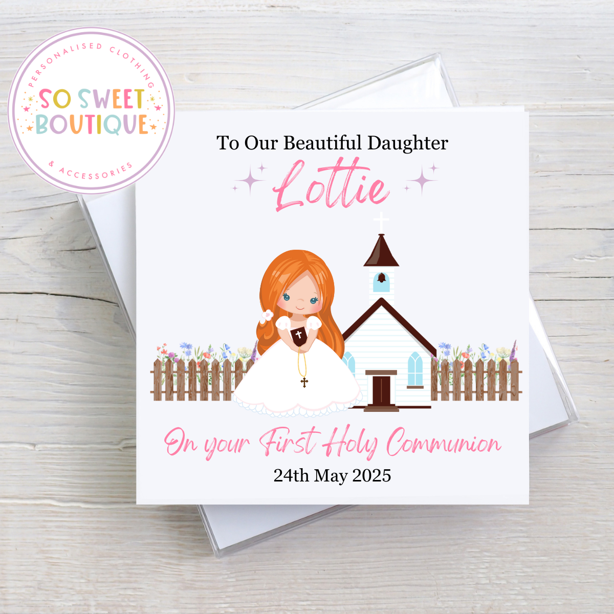 Personalised First Holy Communion Card - SoSweetBoutiqueLtd
