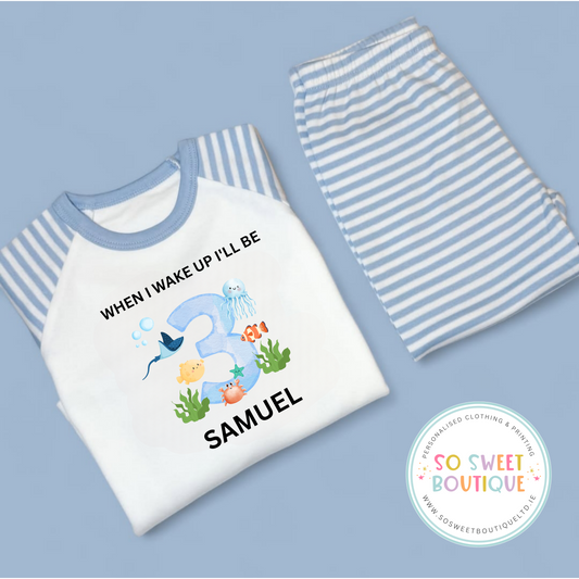 Under The Sea When I Wake Up Personalised Birthday Pyjamas