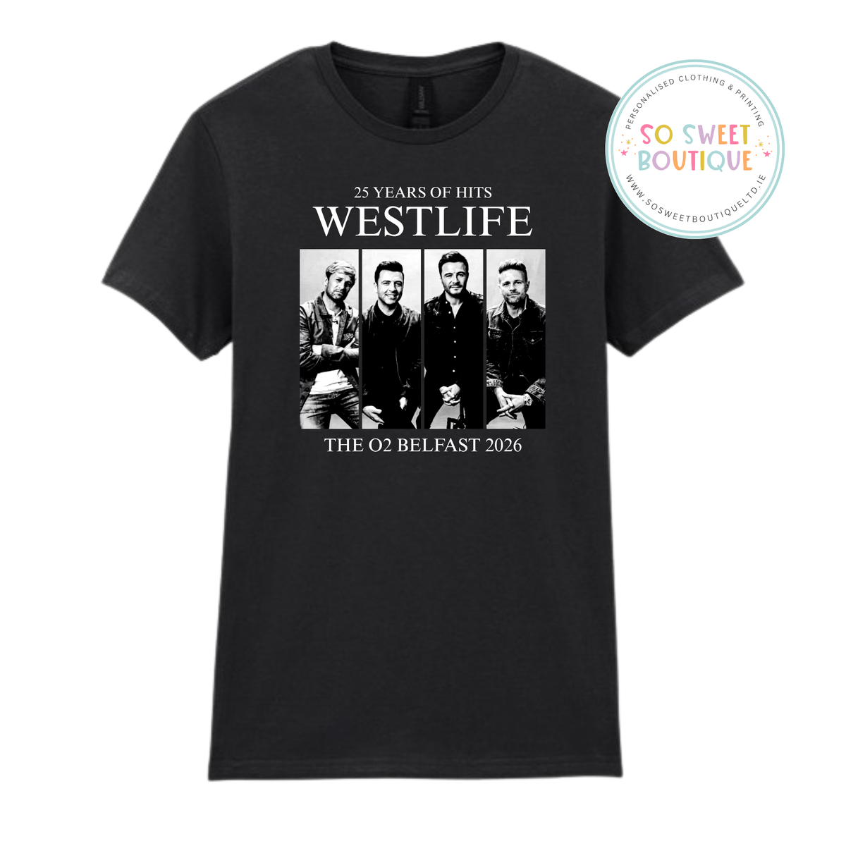Westlife 25th Anniversary Belfast Black T-Shirt
