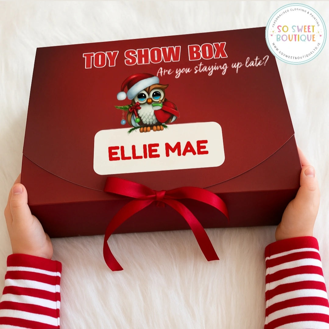 Toy Show themed Personalised Red Fillable Treat Box