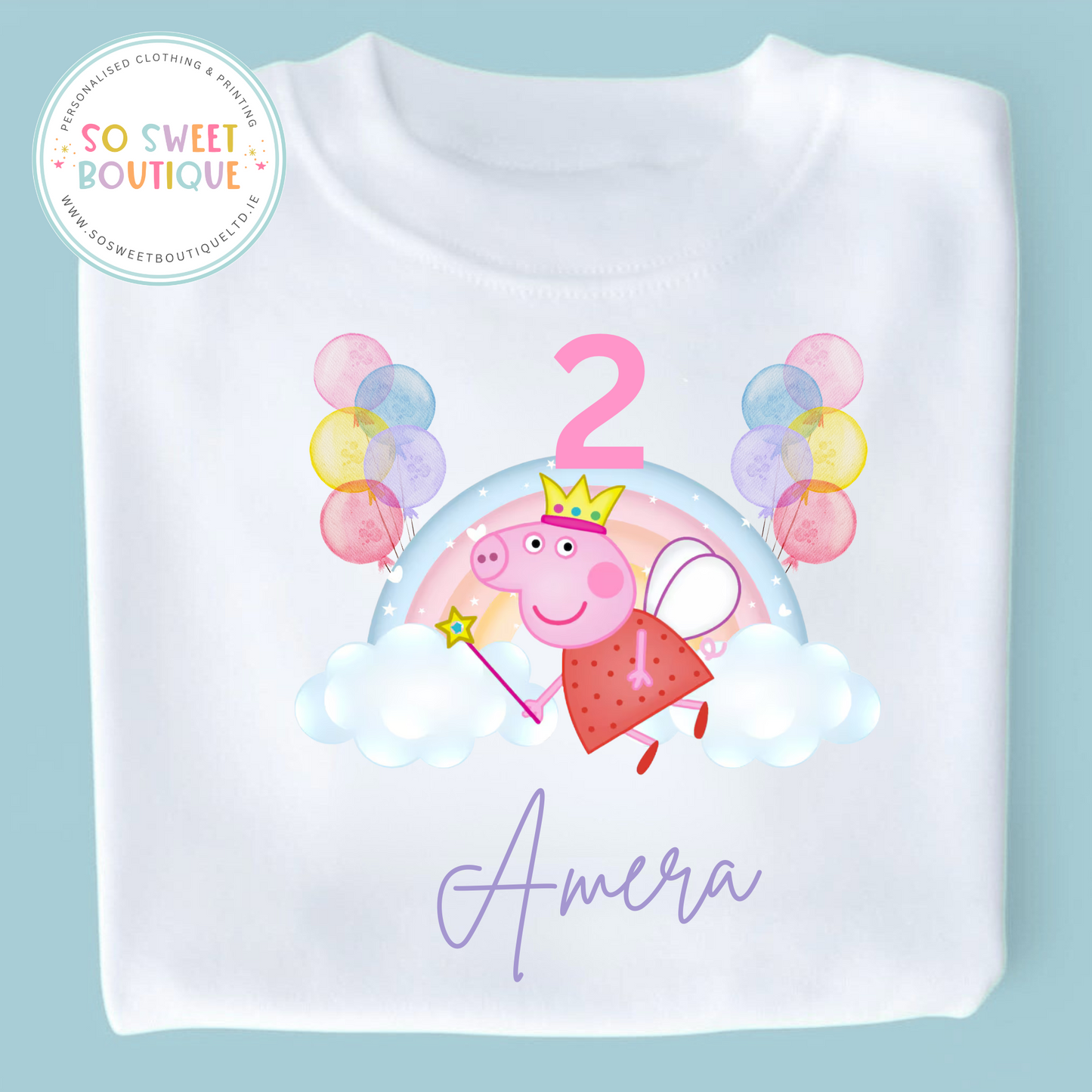 Peppa Pig themed Birthday White T-Shirt