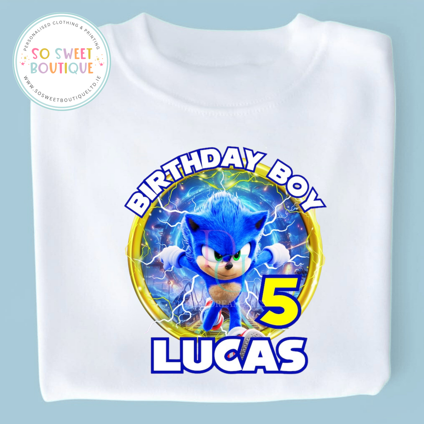 Sonic themed Birthday White T-Shirt