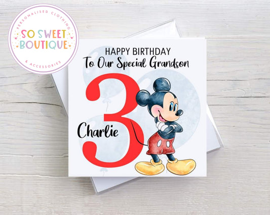 Mickey Personalised Birthday Card