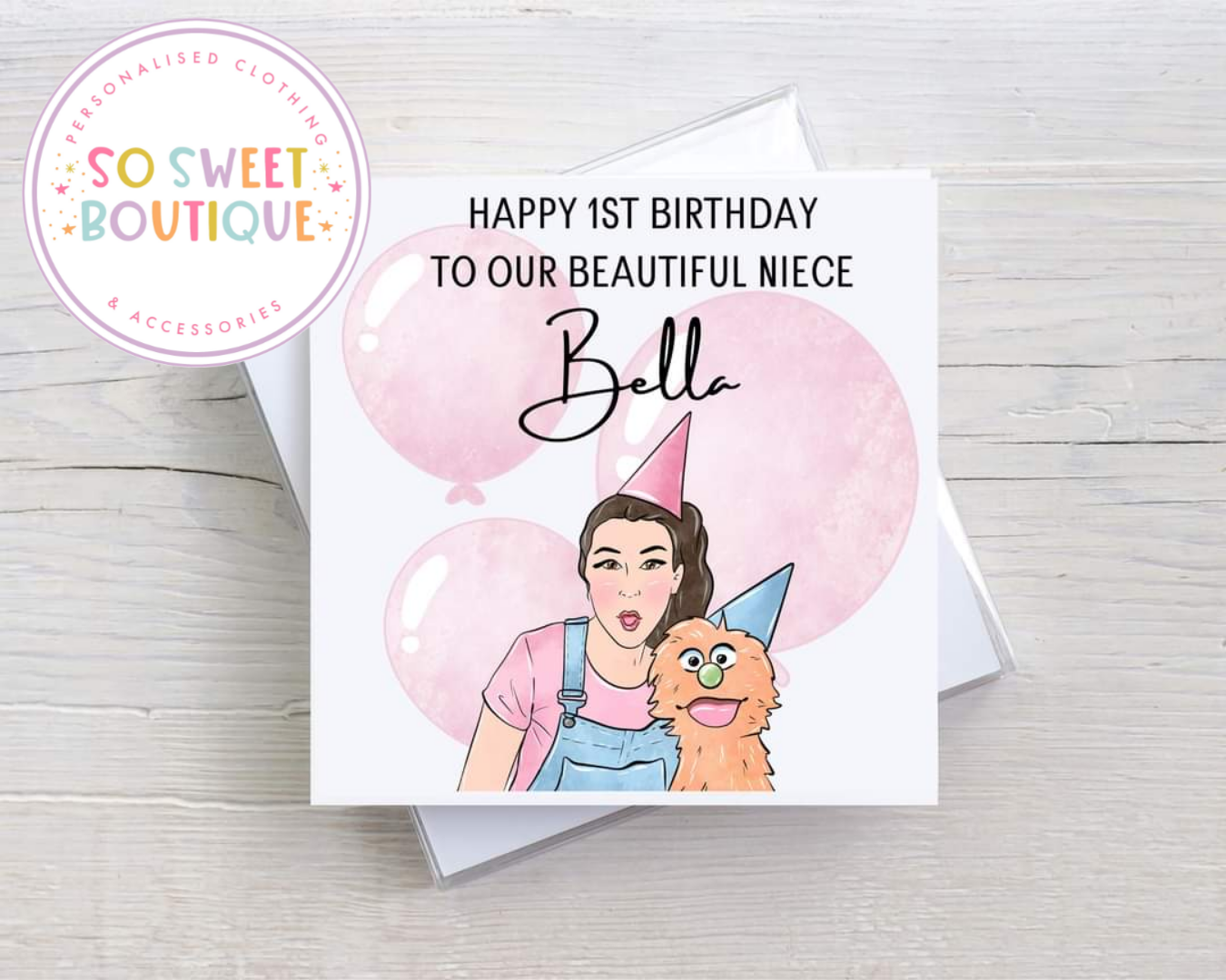 Ms Rachel Personalised Birthday Card - Pink
