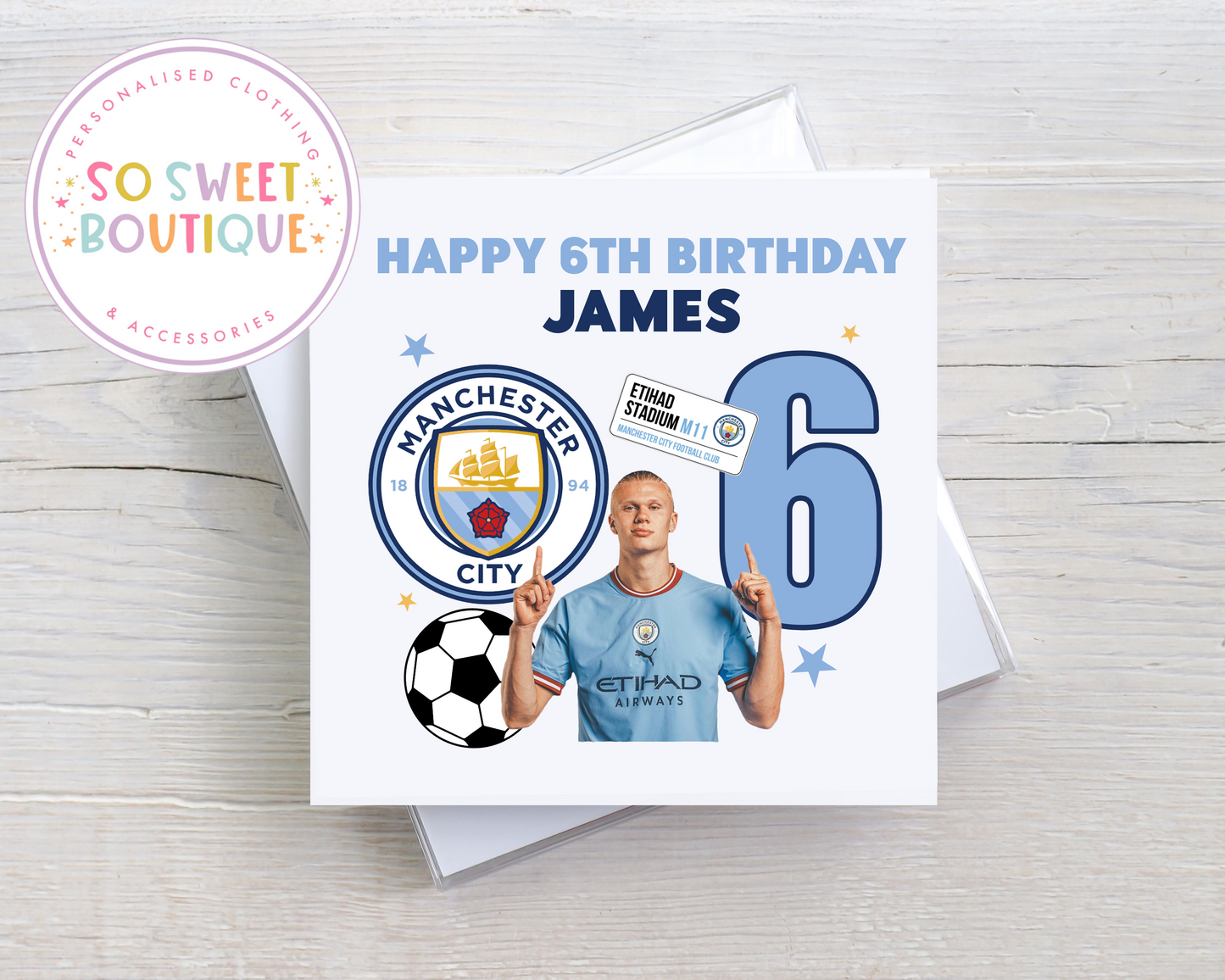 Manchester City Football Birthday Card - SoSweetBoutiqueLtd