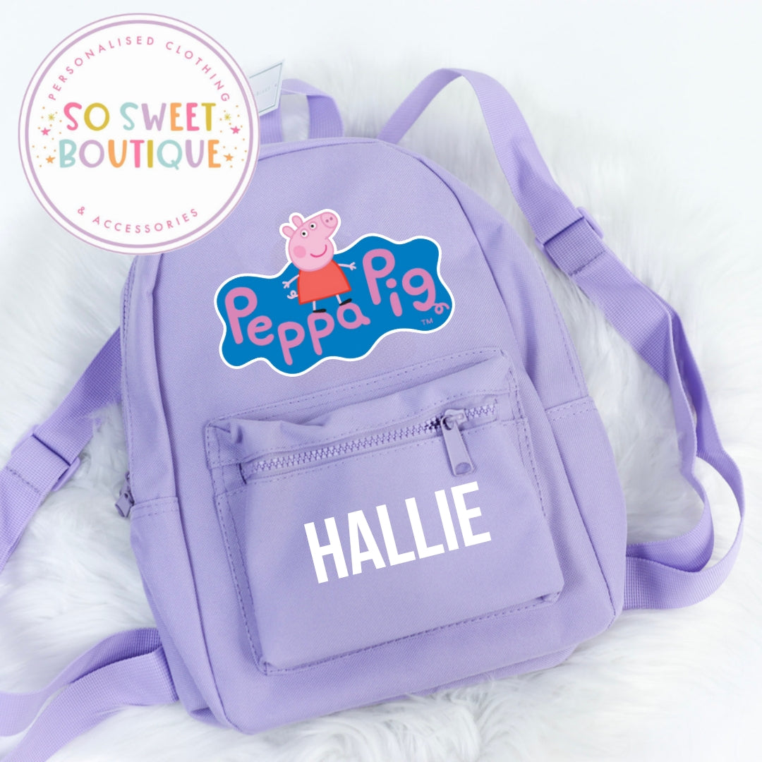 Lavender Peppa Pig themed Baby & Toddler Mini Backpack - SoSweetBoutiqueLtd