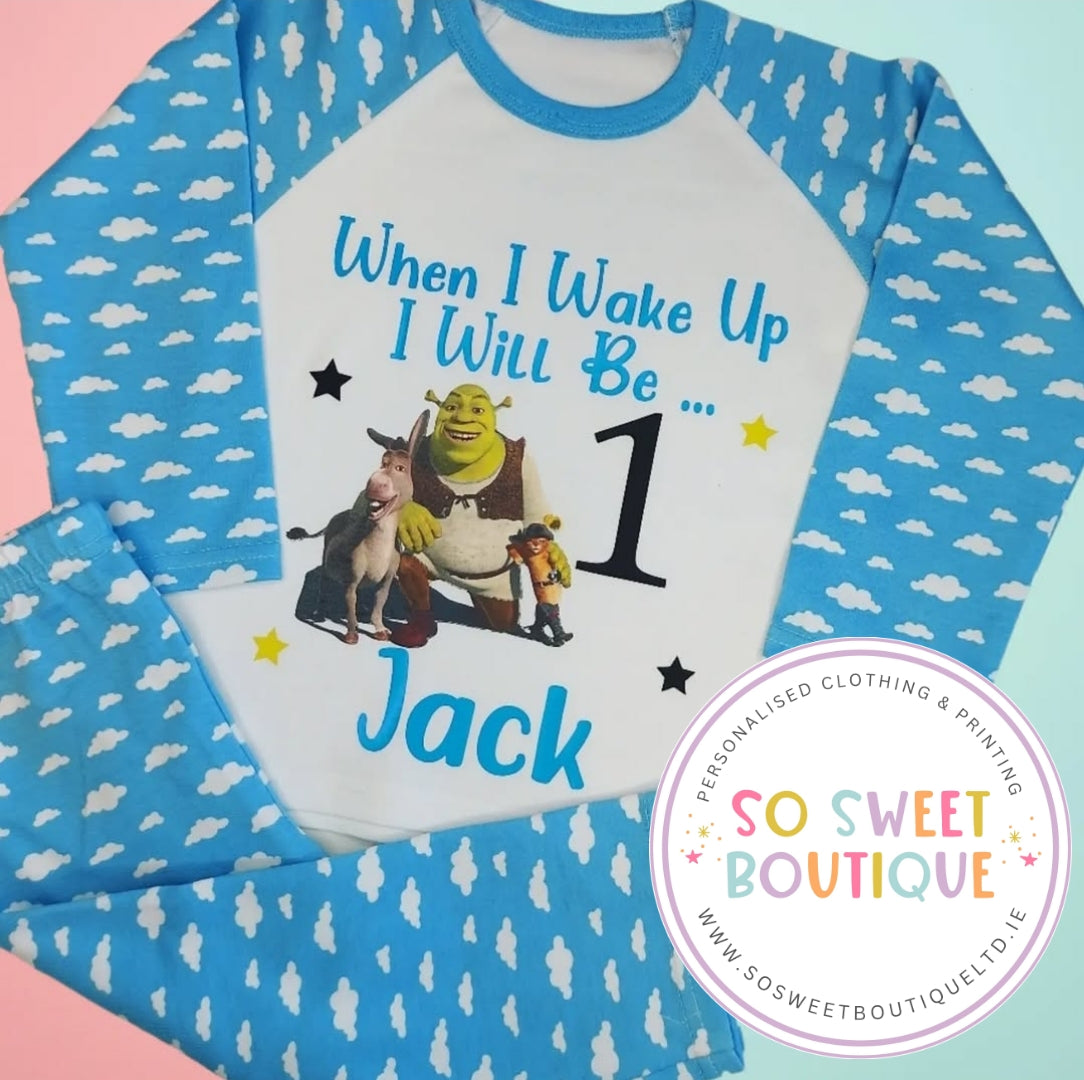 Shrek When I Wake Up Personalised Birthday Pyjamas - SoSweetBoutiqueLtd