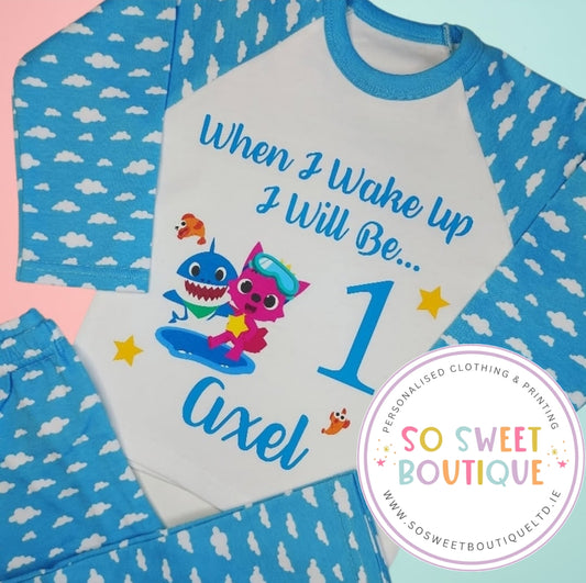 Baby Shark Personalised Birthday Pyjamas - So Sweet Boutique td