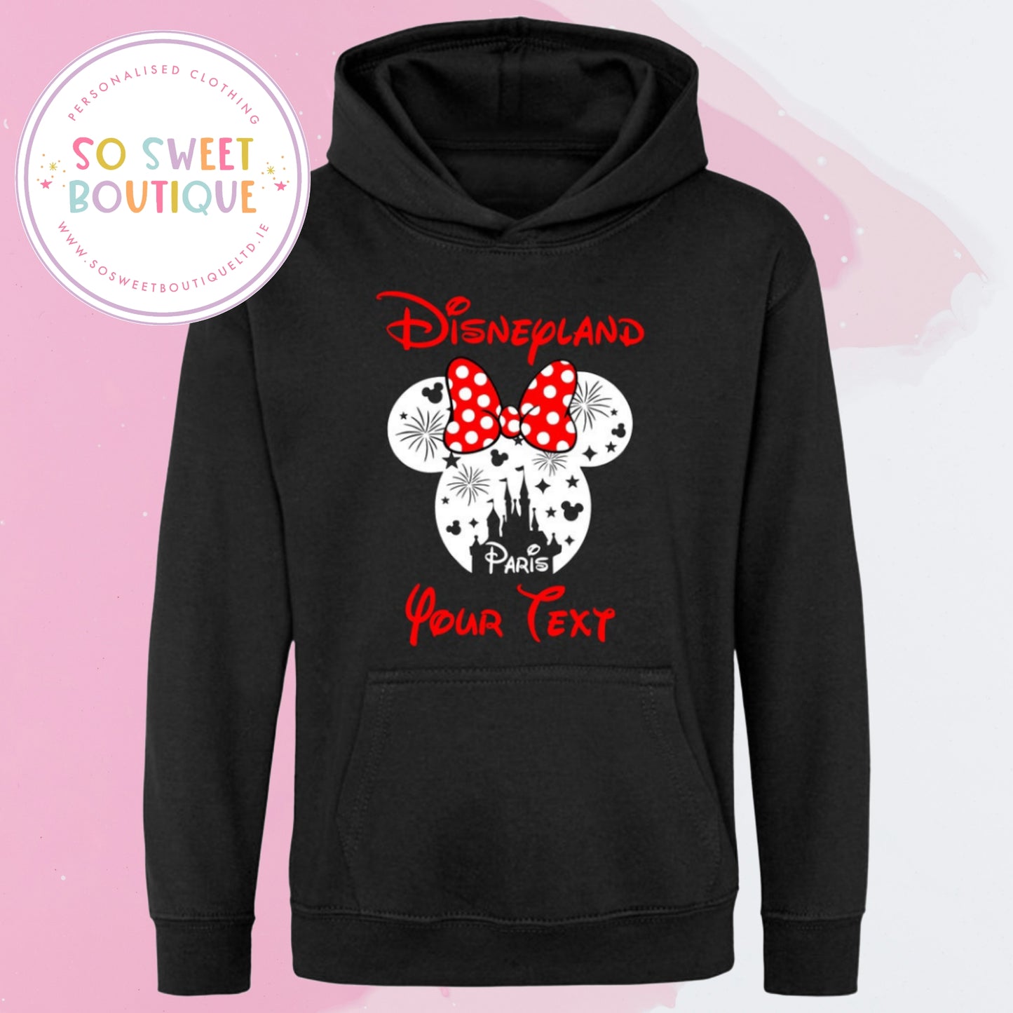 Disneyland Bow Ladies Hoodie - Various Colours - SoSweetBoutiqueLtd
