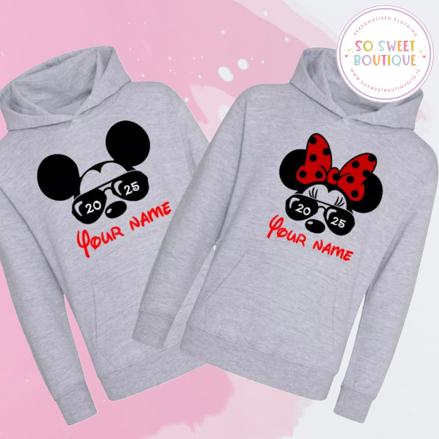 Disneyland Minnie Mouse Shades Kids Hoodie - Various Colours - SoSweetBoutiqueLtd