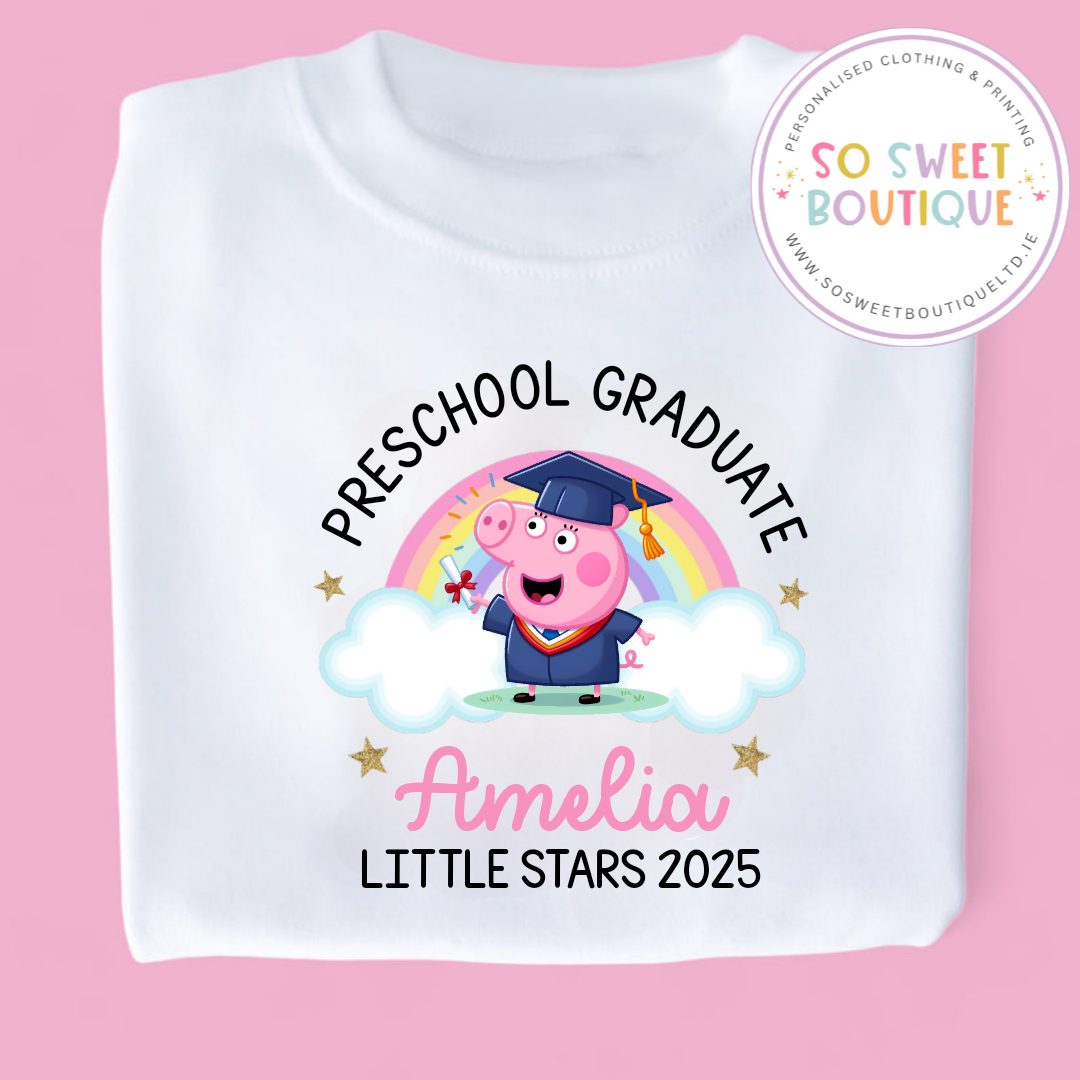 Peppa Pig Personalised Preschool Graduate T-Shirt