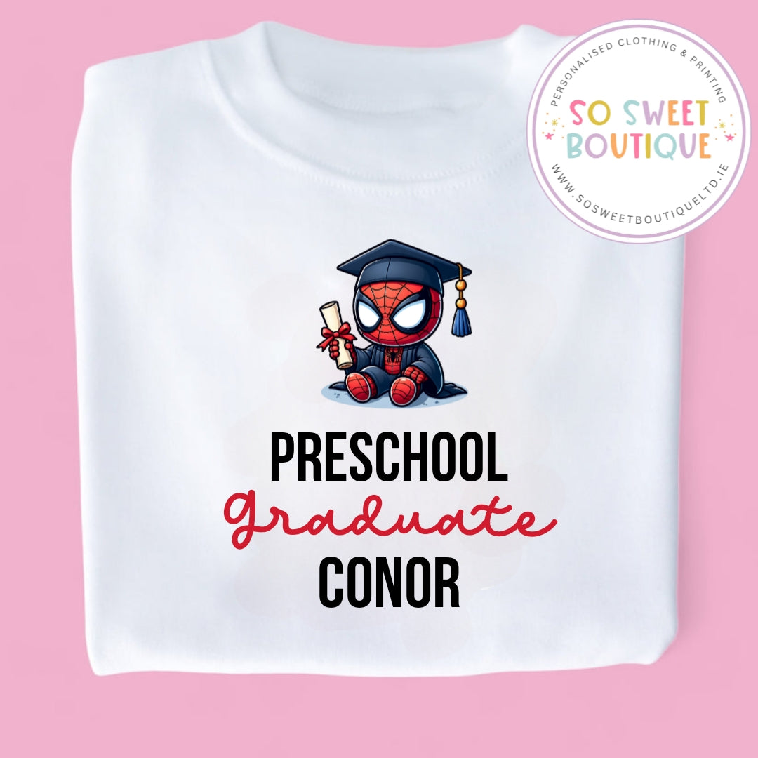 Spiderman Personalised Preschool Graduate T-Shirt