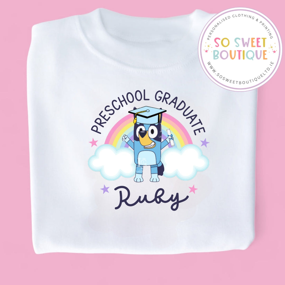 Bluey Personalised Preschool Graduate T-Shirt