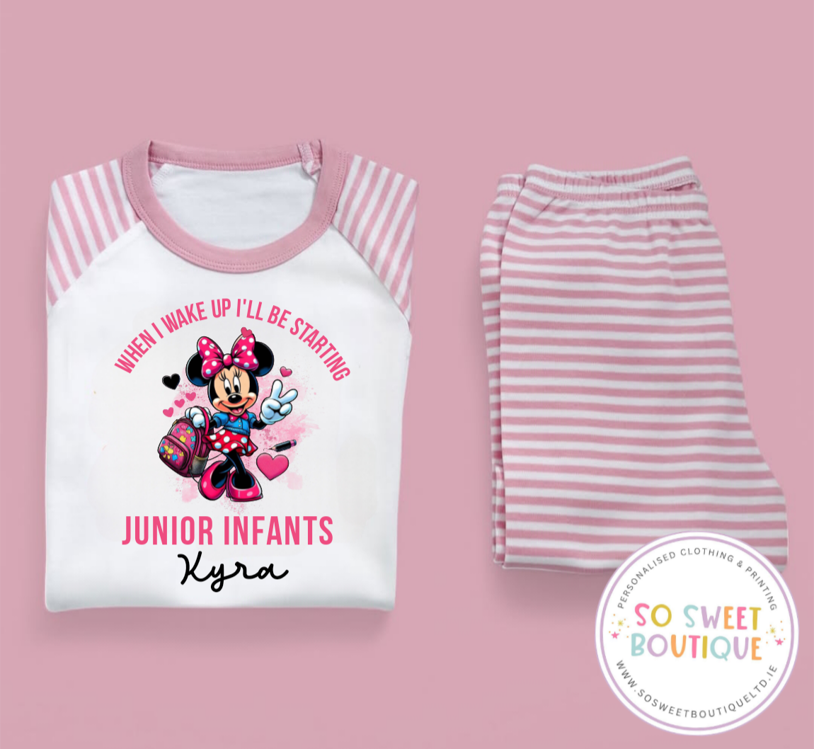 Minnie Mouse When I Wake Up School themed Pyjamas