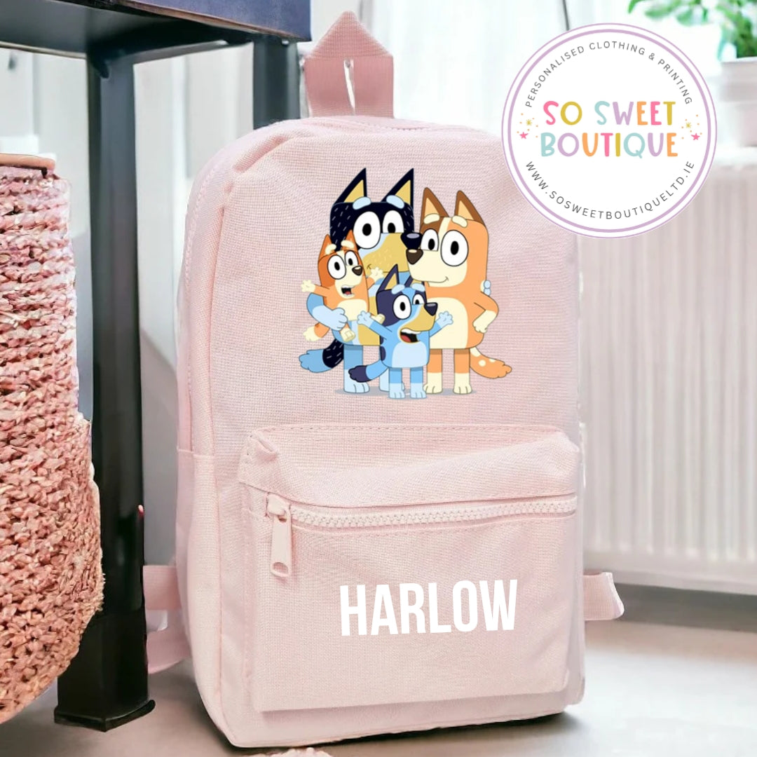 Bluey themed Personalised Backpack