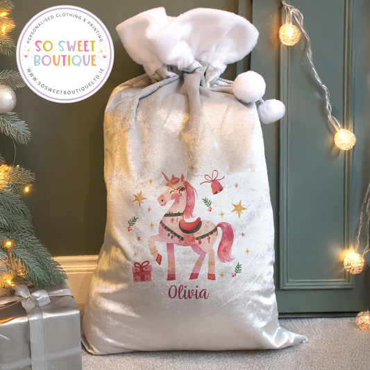 Unicorn Personalised Christmas Sack