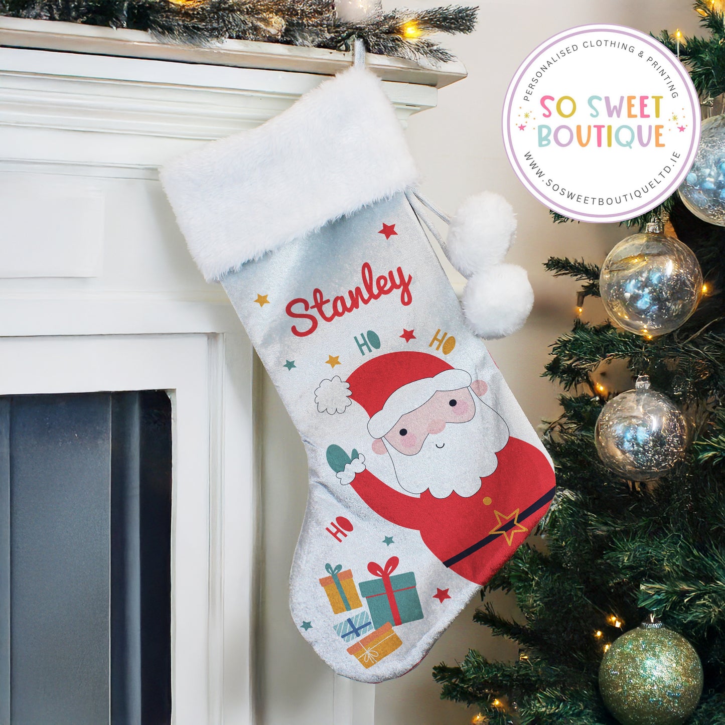 Santa Claus Personalised Christmas Stocking