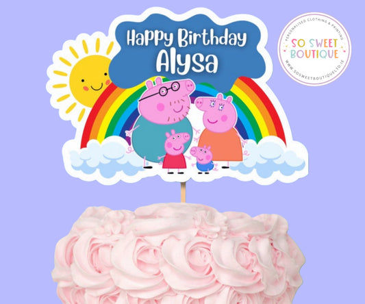 Peppa Pig Personalised Cake Topper
