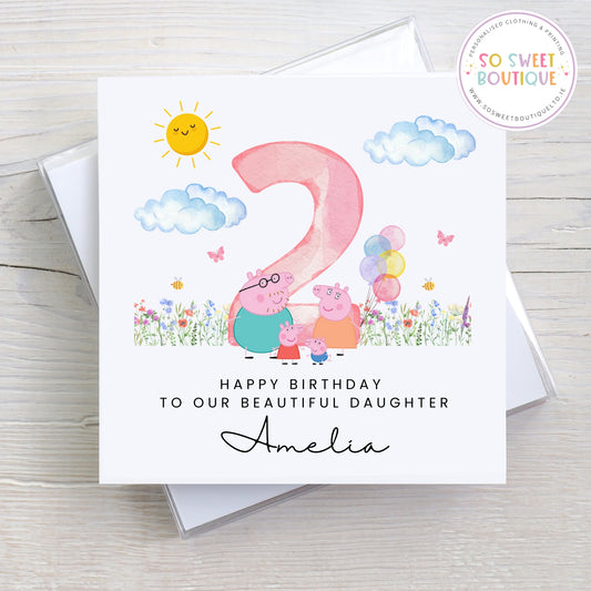 Peppa Pig Personalised Birthday Card