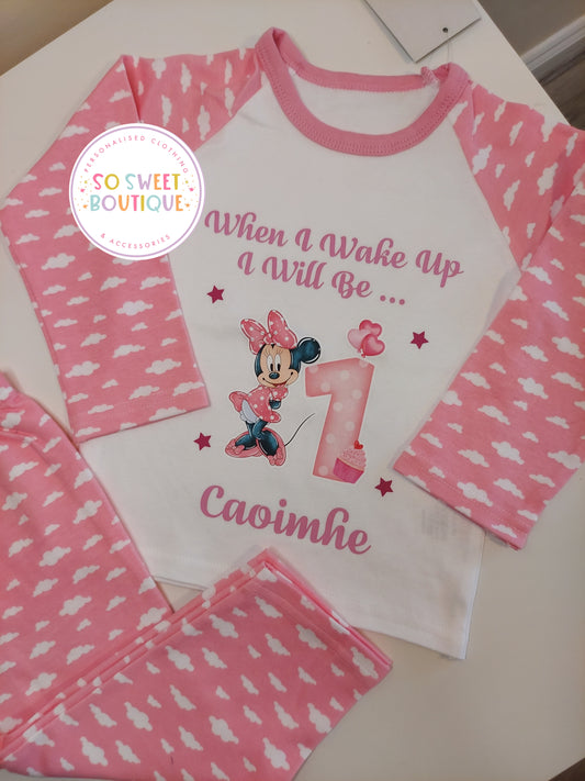 Minnie When I Wake Up Personalised Birthday PJs