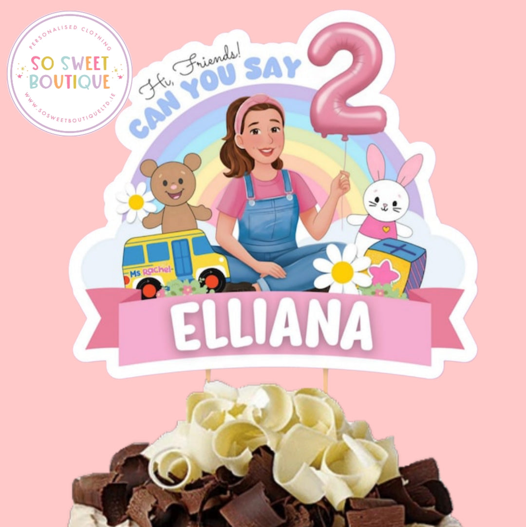 Ms Rachel Style #3 Personalised Cake Topper - SoSweetBoutiqueLtd