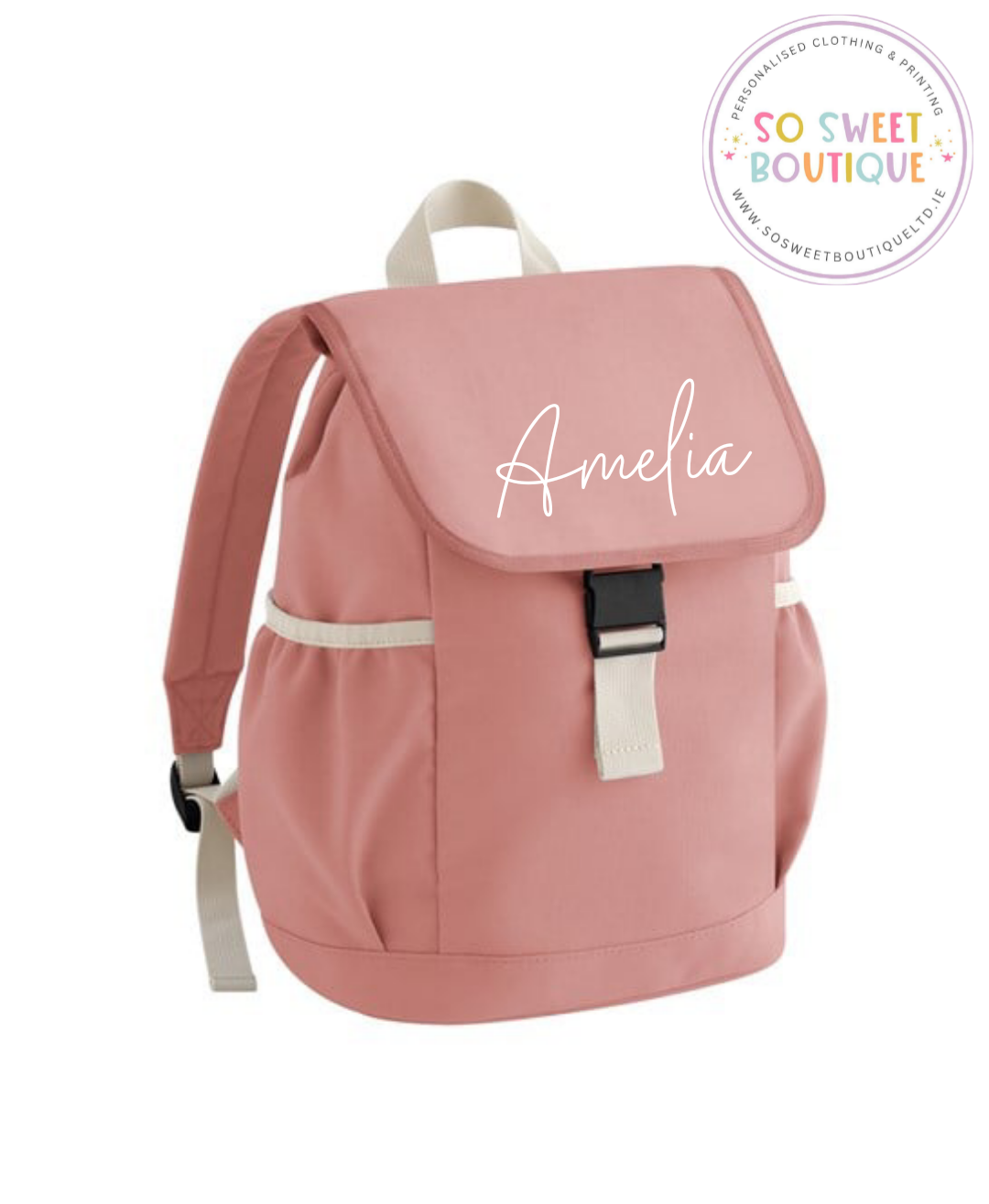 Rose Pink Personalised Kids Adventure Backpack - SoSweetBoutiqueLtd