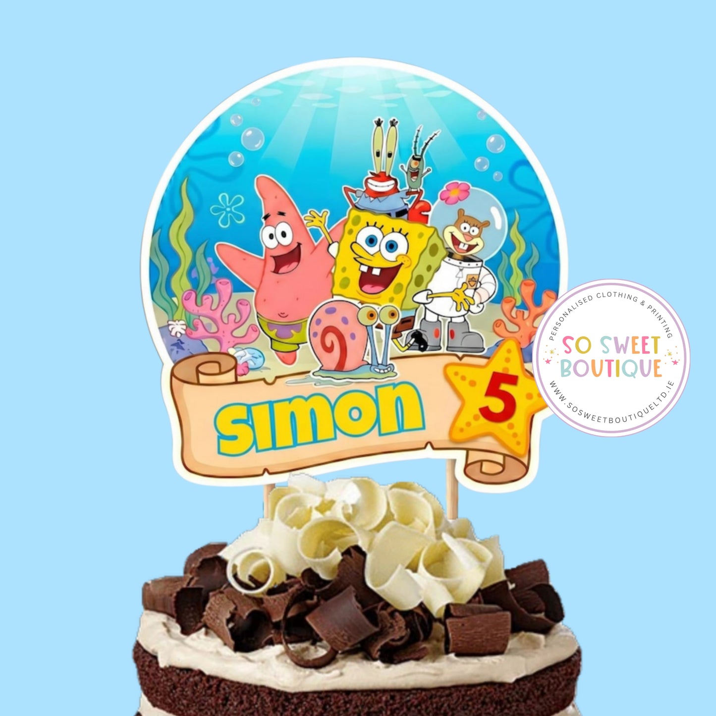 SpongeBob SquarePants Personalised Birthday Cake Topper