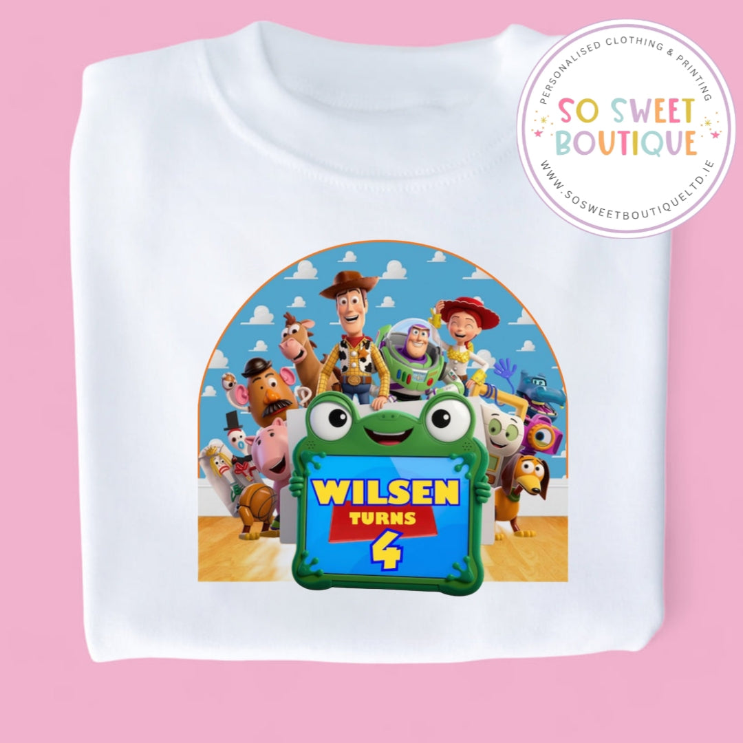 Toy Story themed Birthday White T-Shirt